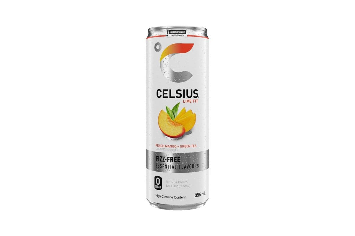 Celsius Fizz-Free Peach Mango Green Tea (355 ml) 1420786