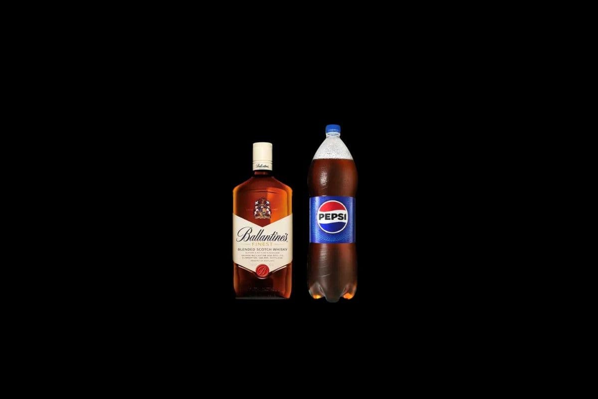 Ballantines (750 ml Bottle) + PEPSI 2LTRS (1 x 750ML)