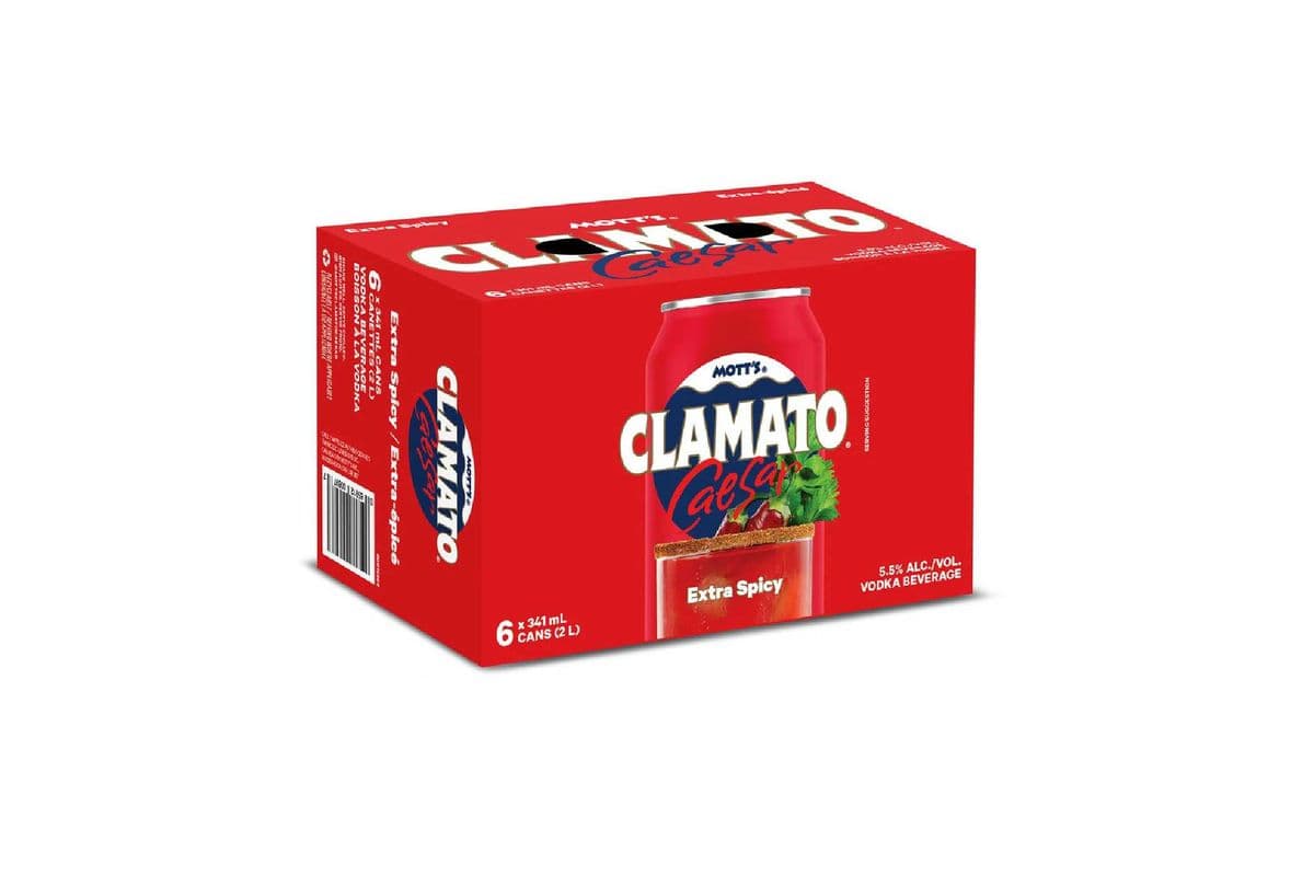 Mott's Clamato Caesar Extra Spicy (6 x 341ml Cans)
