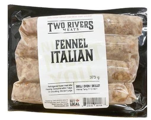 TWO RIVERS FENNEL ITALIAN SAUSAGE 375G (FROZEN)