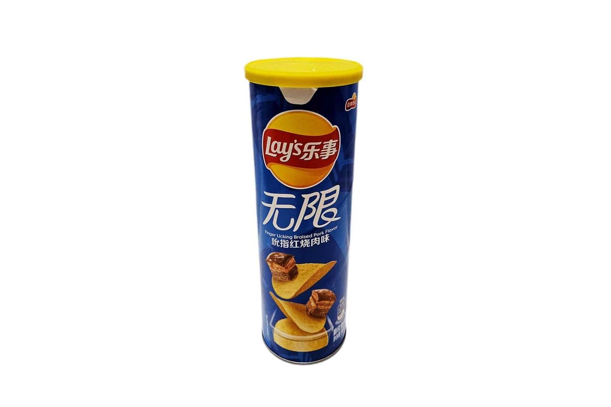 Lay's Potato Chips Braised Pork Flavor（乐事 薯片 无限吮指红烧肉味）
