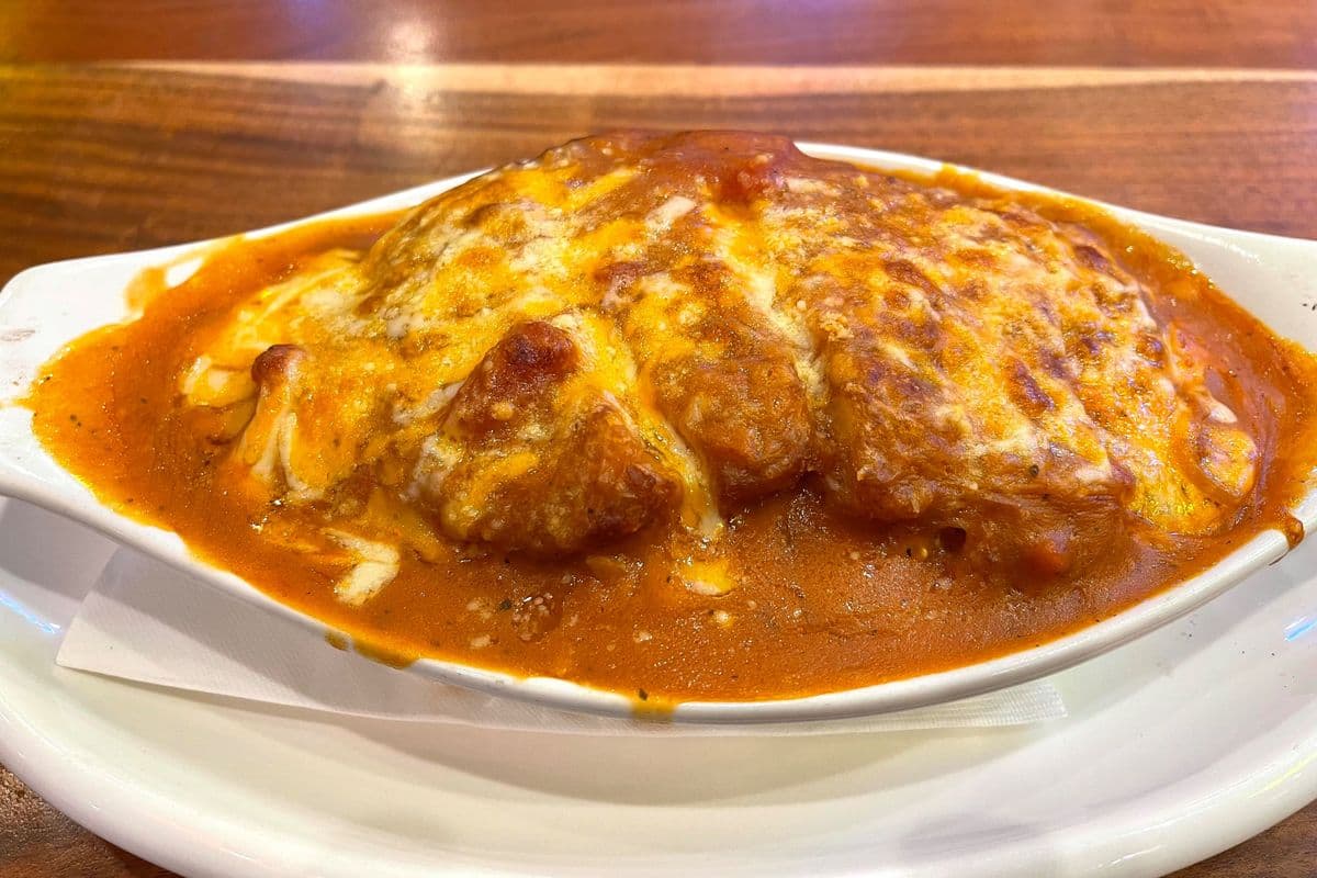 Baked Chicken Tomato Sauce on Rice 茄汁焗雞扒飯