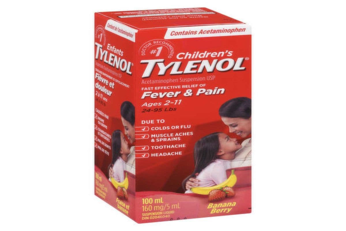 Children"s Tylenol Ages 2-11 Banana Berry Flavor 100ml