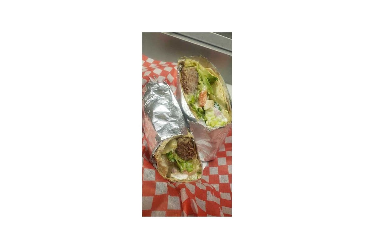 Jalapeno Cheese Burger Burrito with fries