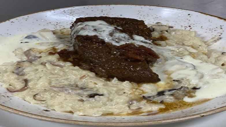 Braised Beef and Wild Mushroom Risotto