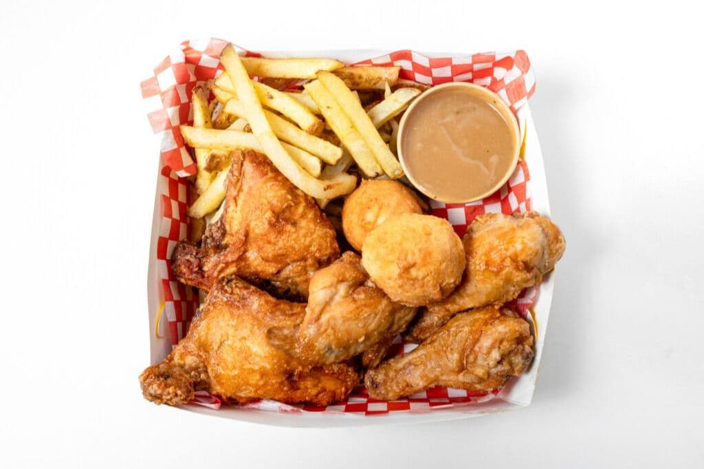 Hungry Man Dinner with Fried Chicken (5 pcs)