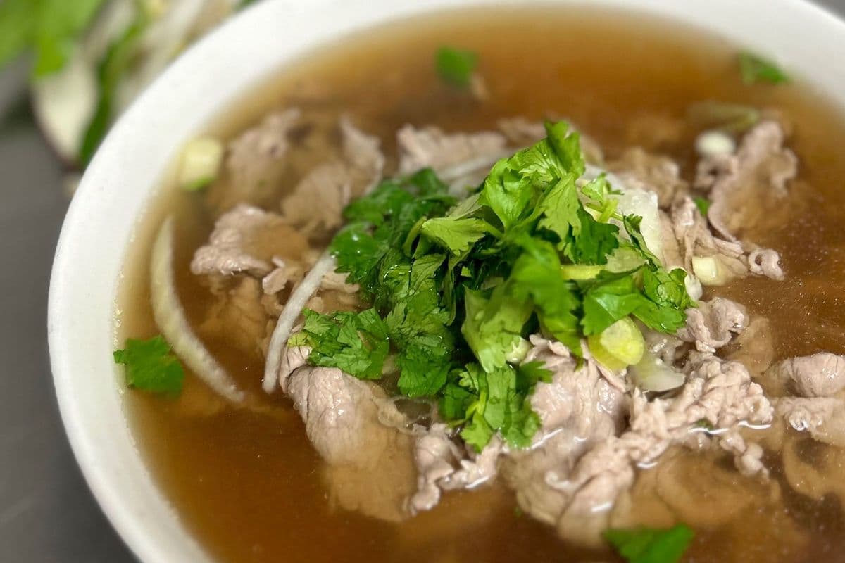44. Thinly Sliced Rare Beef Rice Noodle Soup - Pho Tai
