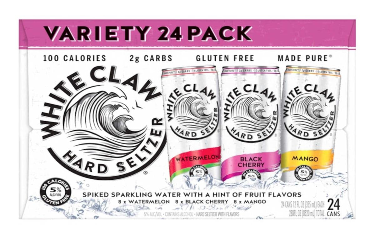 WHITE CLAW SELTZER VARIETY PACK (24 x 355ML CANS) (1 x 24PACK-355ML)