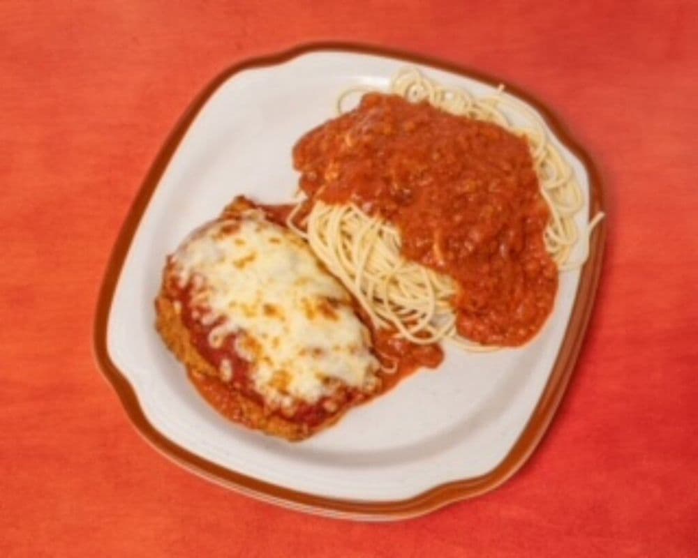 Parmigiana avec spaghetti bolognaise / Parmigiana with Spaghetti Bolognese