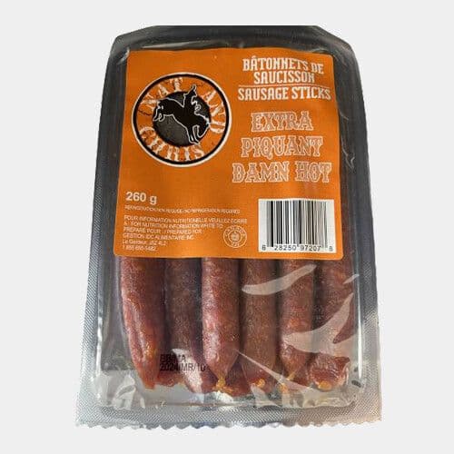 Nat & Chris Bâtonnets de saucisson extra piquant (260g) / Nat & Chris Damn Hot Sausage Sticks (260g)
