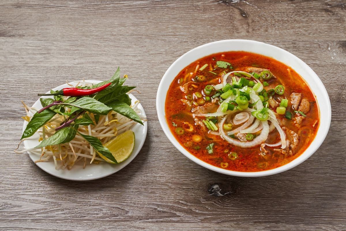 12. Lean Beef with Vermicelli in Spicy Hue-style Beef Soup (Bún bò huế)