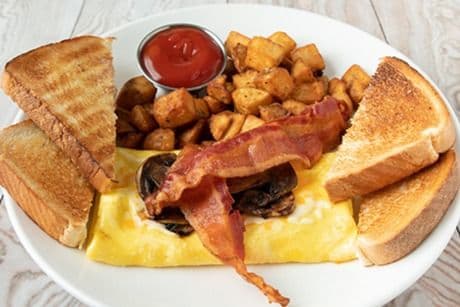Mushroom, Bacon, and Cheese Omelette