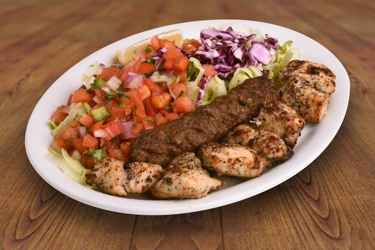 Wazeeri Kabob Salad & Naan
