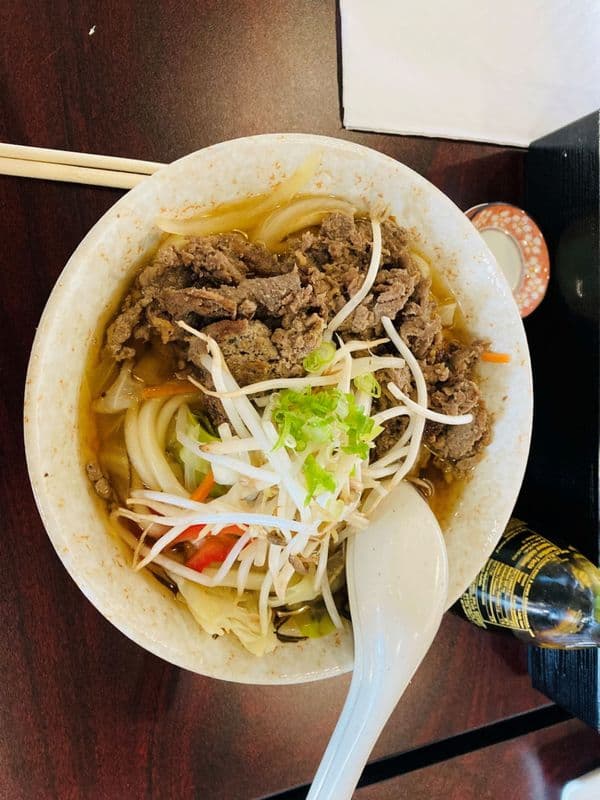 Beef udon soup