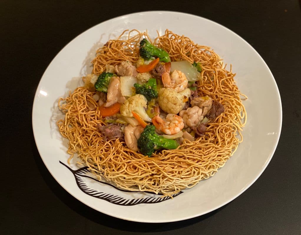 13. Stir-Fried Delight on Fried Noodles