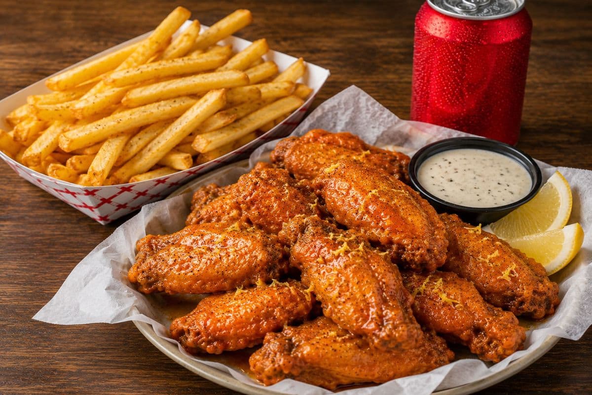 Buffalo Lemon Pepper Wings Meal (10pcs)