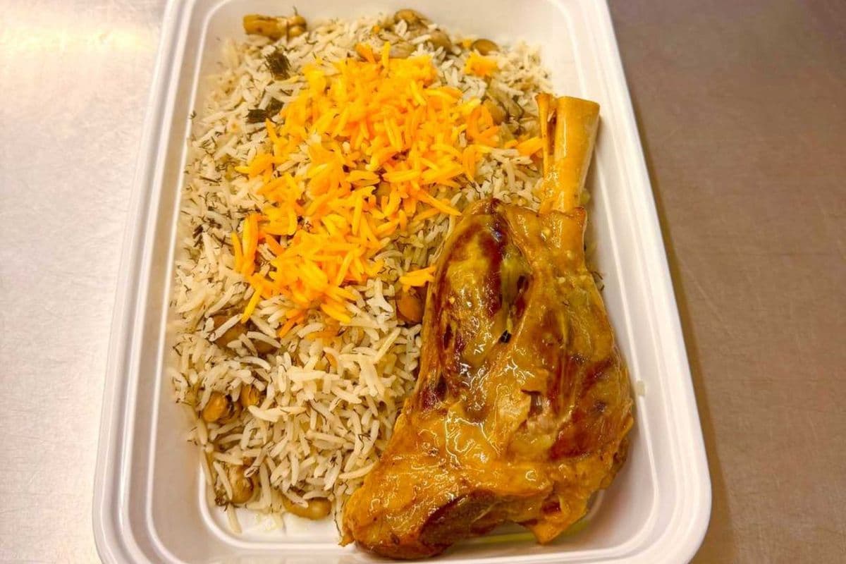 Lamb shank with Baghali polo