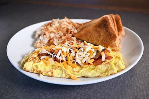 Bacon Mushroom Cheese Omelette