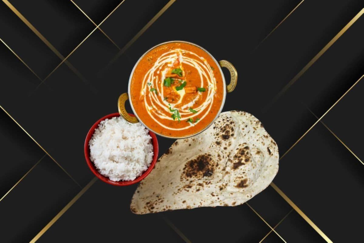 Butter Chicken, Rice, and One Naan