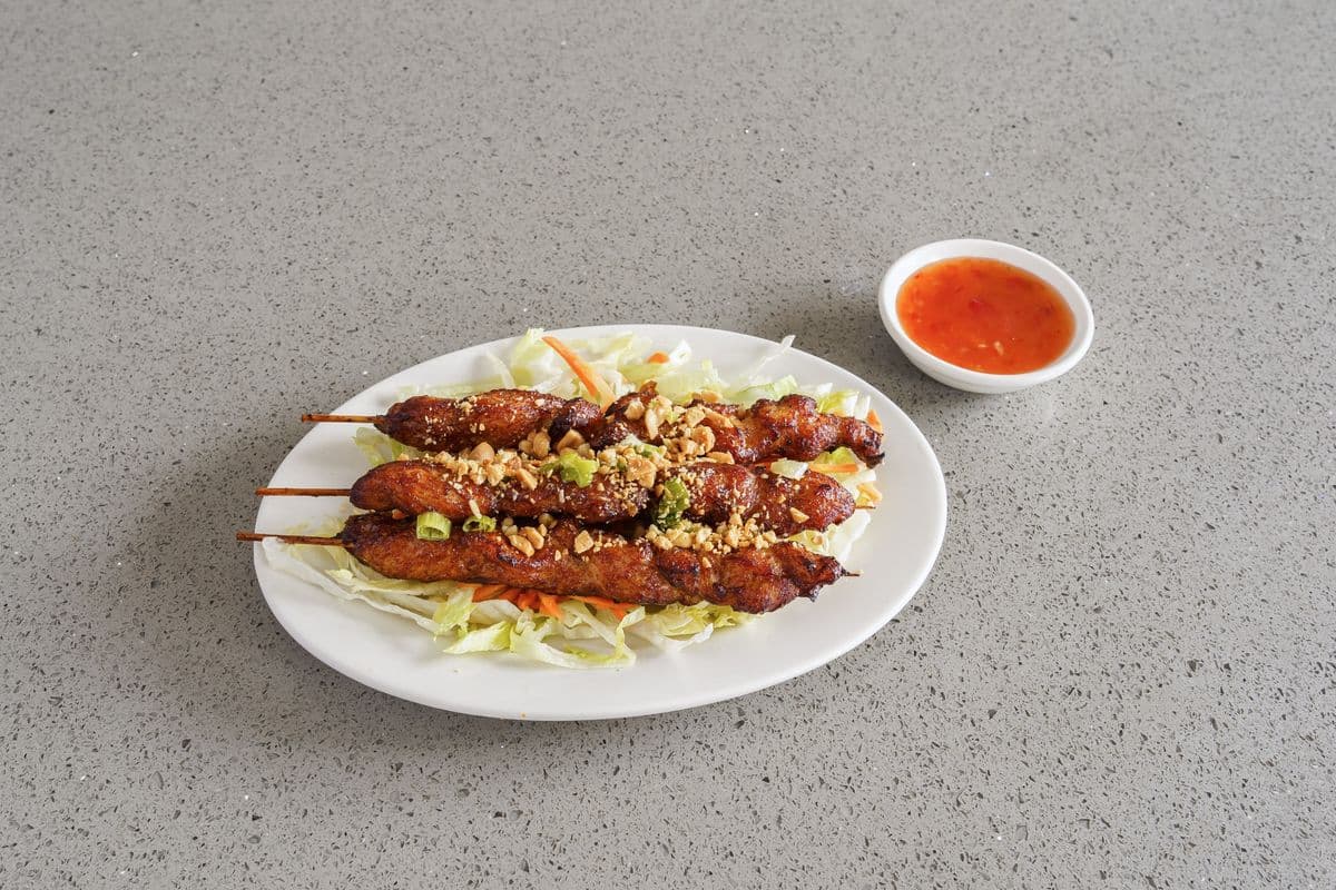 A6. Satay Chicken Skewers (3 pcs)