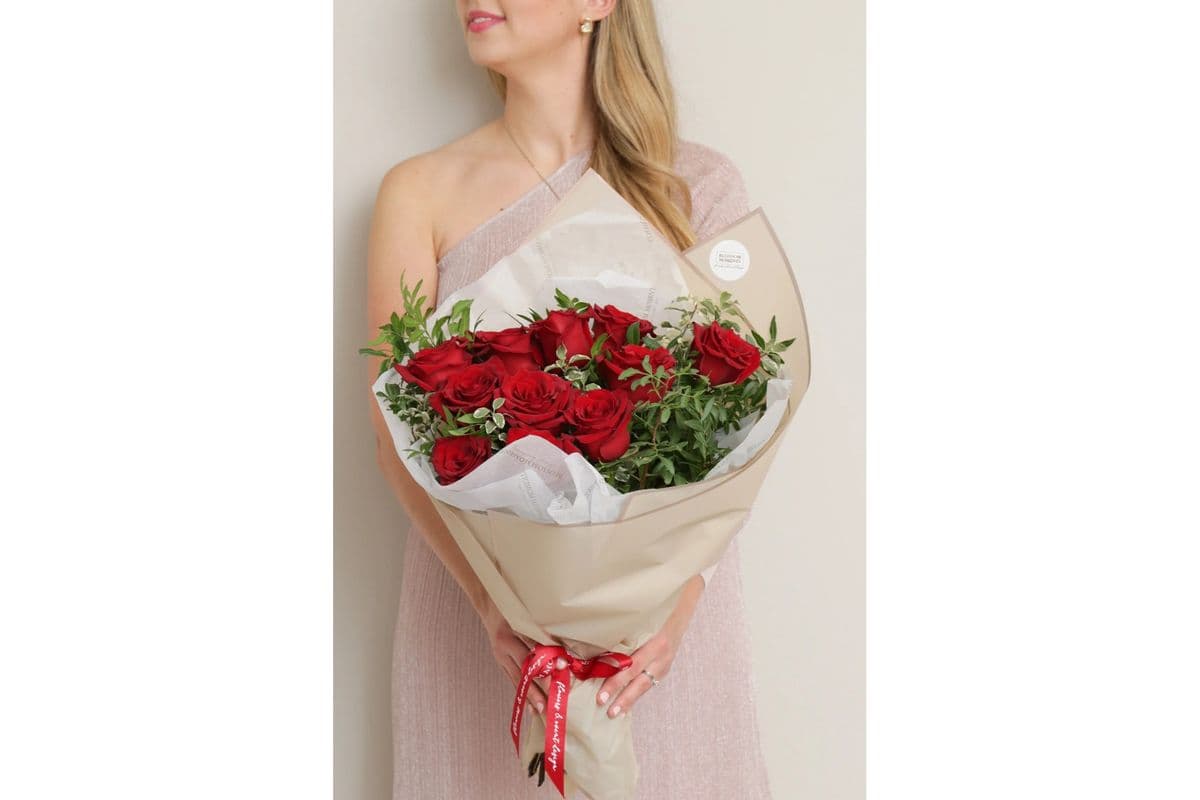Premium One Dozen Roses Bouquet - Red Roses