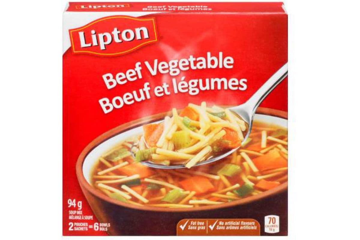 Lipton - Soupe au Bœuf et Légumes (2 Sachets) / Beef & Vegetable Soup (2 Pouches)