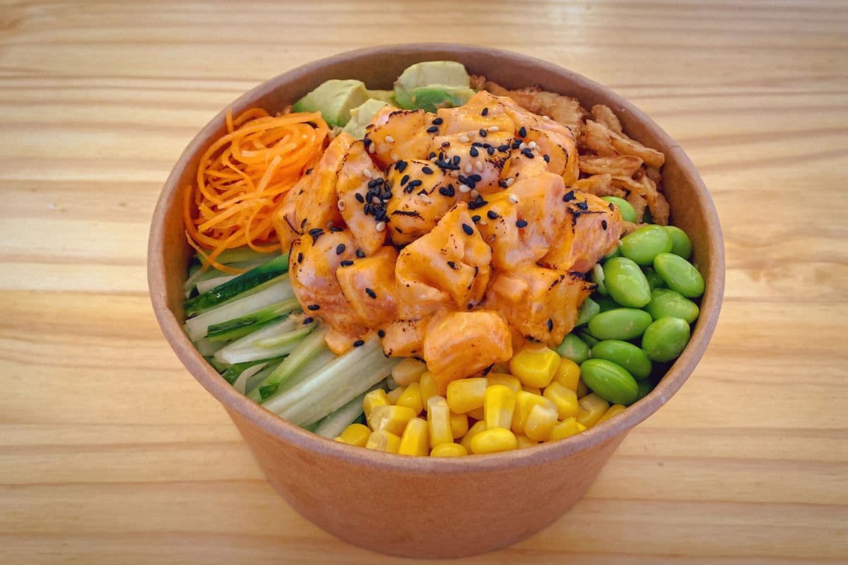 Aburi Spicy Salmon Poke Bowl