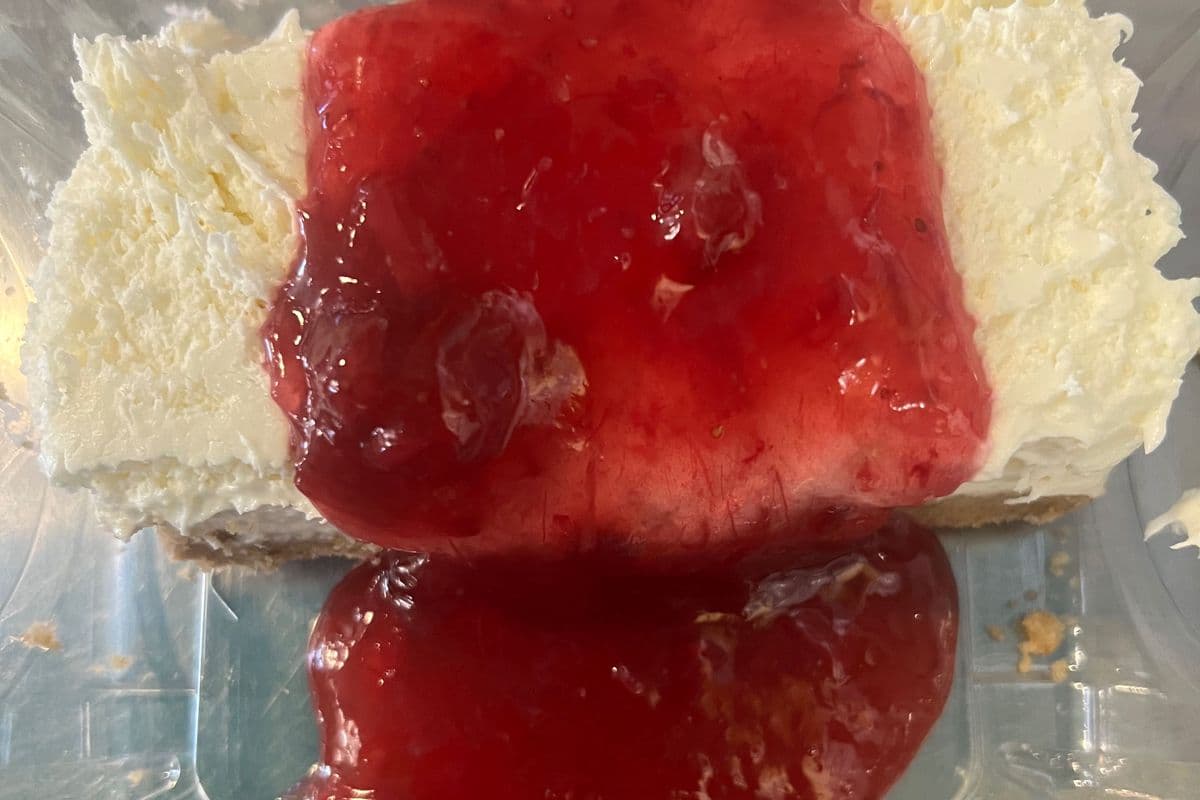 New: strawberry rhubarb cheesecake