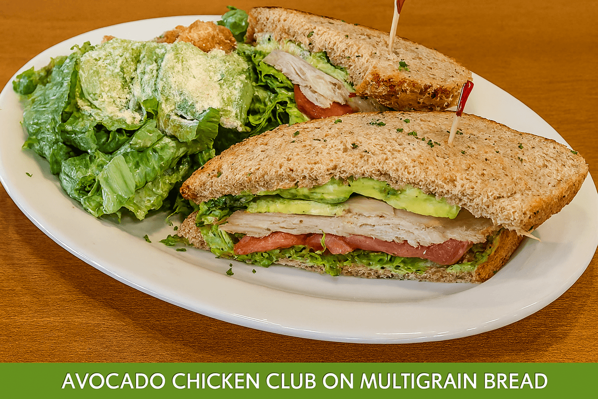 Avocado Chicken Club On Multigrain Bread