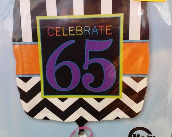 18" Round Foil Balloon (65th Birthday)
