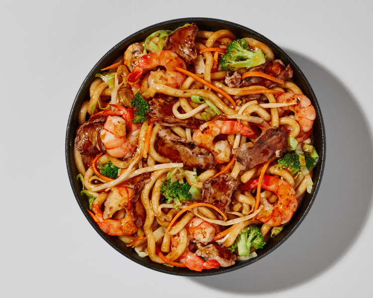 Beef and Shrimp Teppanyaki with Noodles