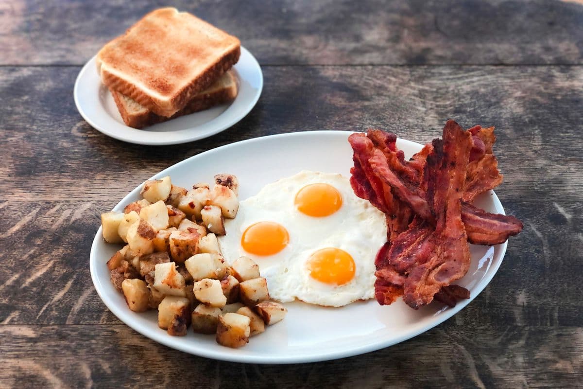 Three Eggs with Bacon