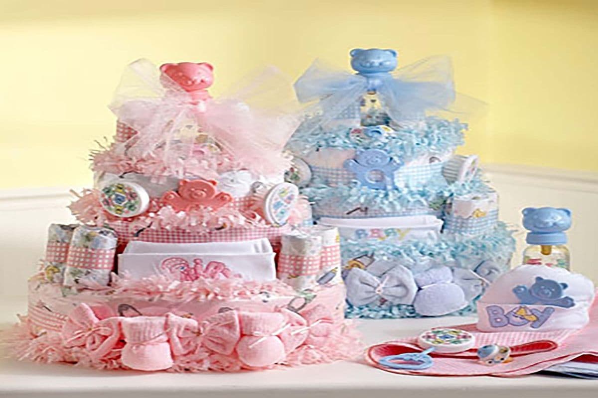Diaper Cake And Toys For Girl