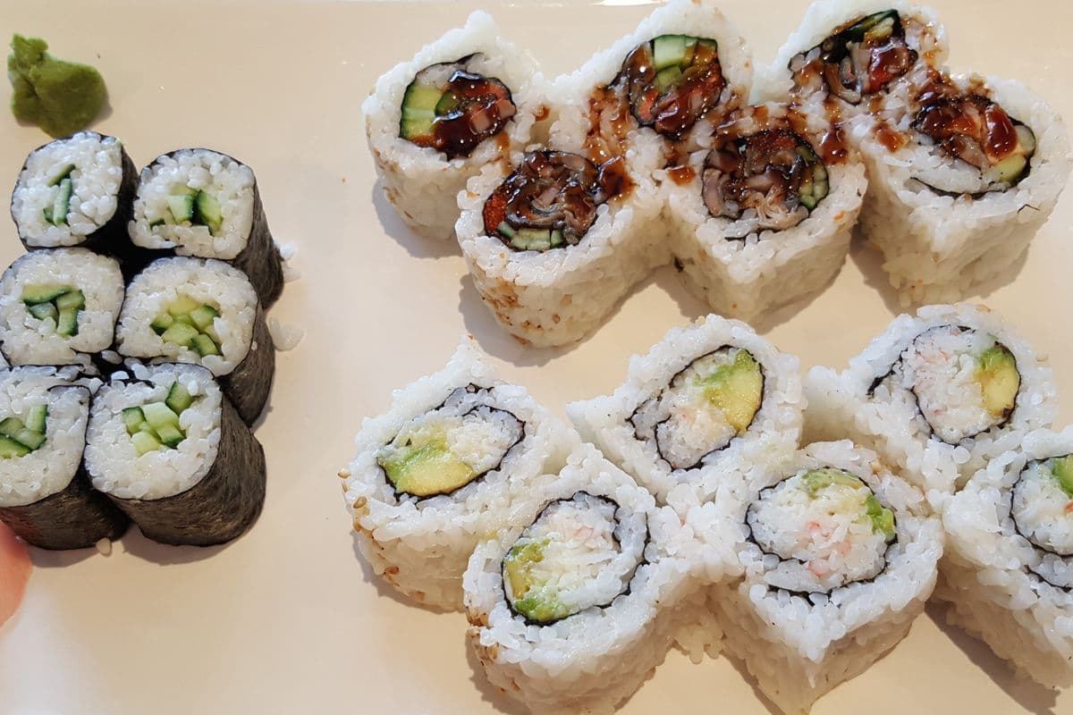 C1. California Roll, B.C. Roll, Kappa Maki, and Miso Soup Combo