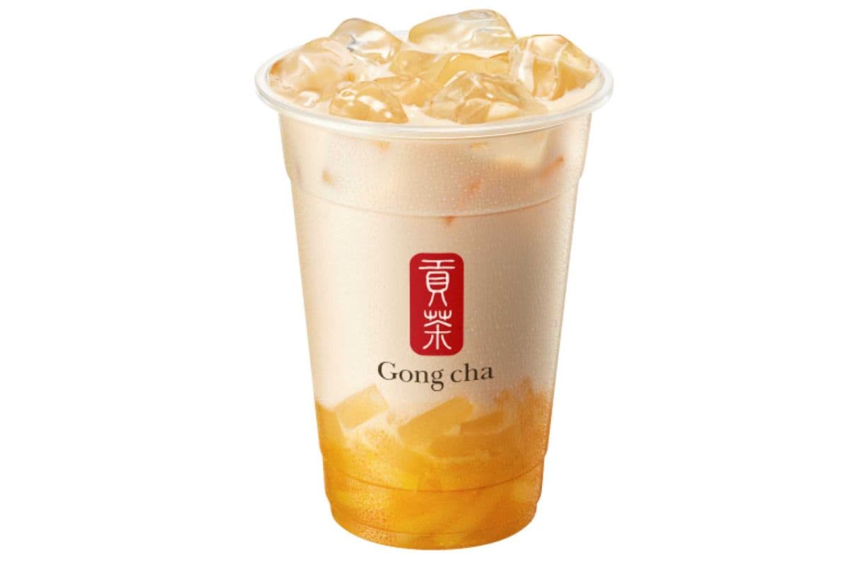 Peach Milk Tea with Coconut Jelly