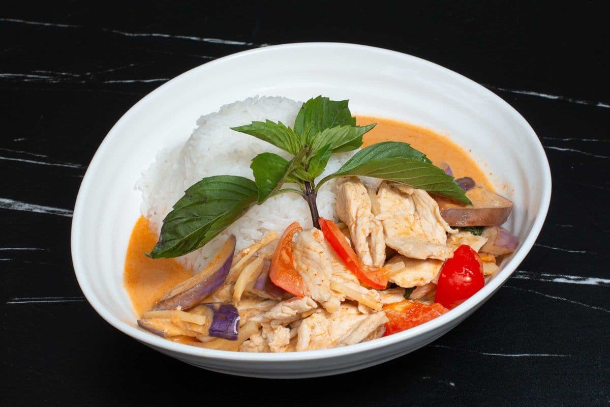 CU34 Red Curry with side of Jasmine Rice