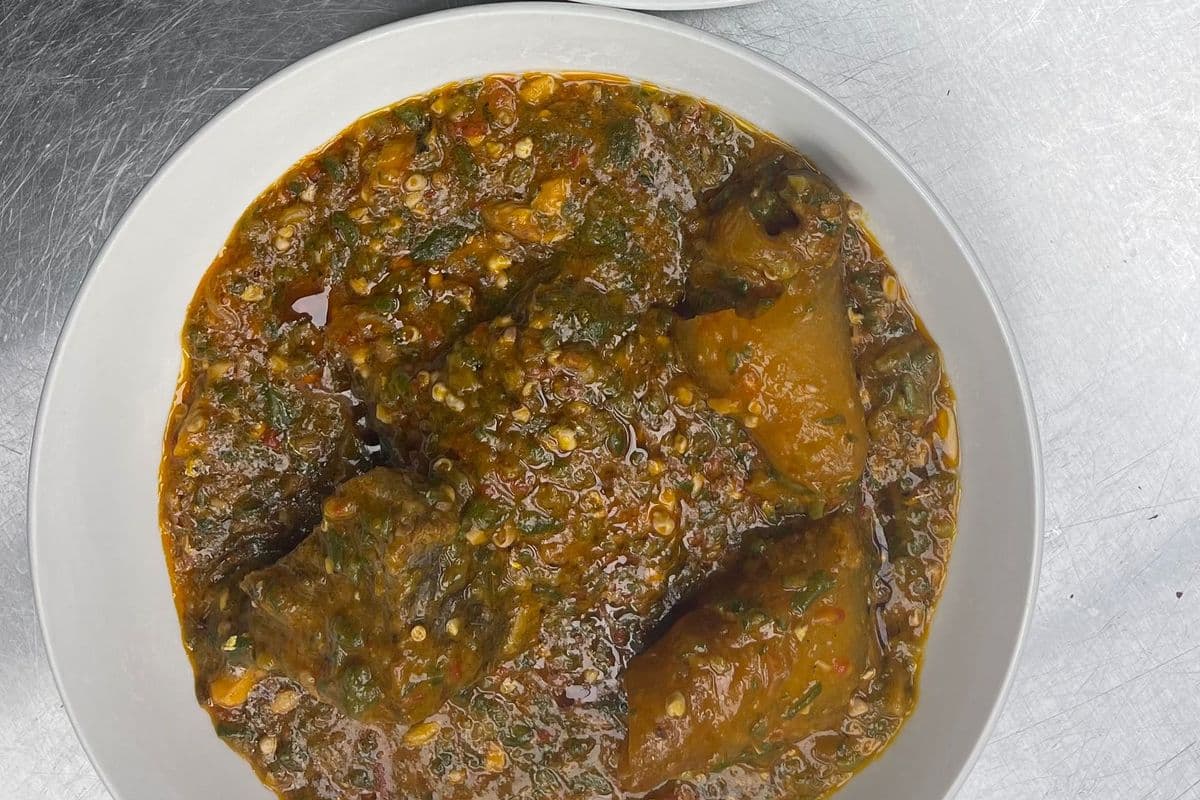 Ghanian okro stew and Banku