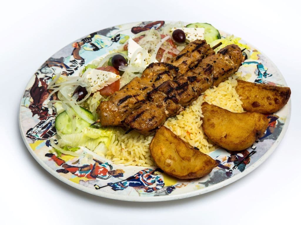 Assiette 2 batons souvlaki au poulet