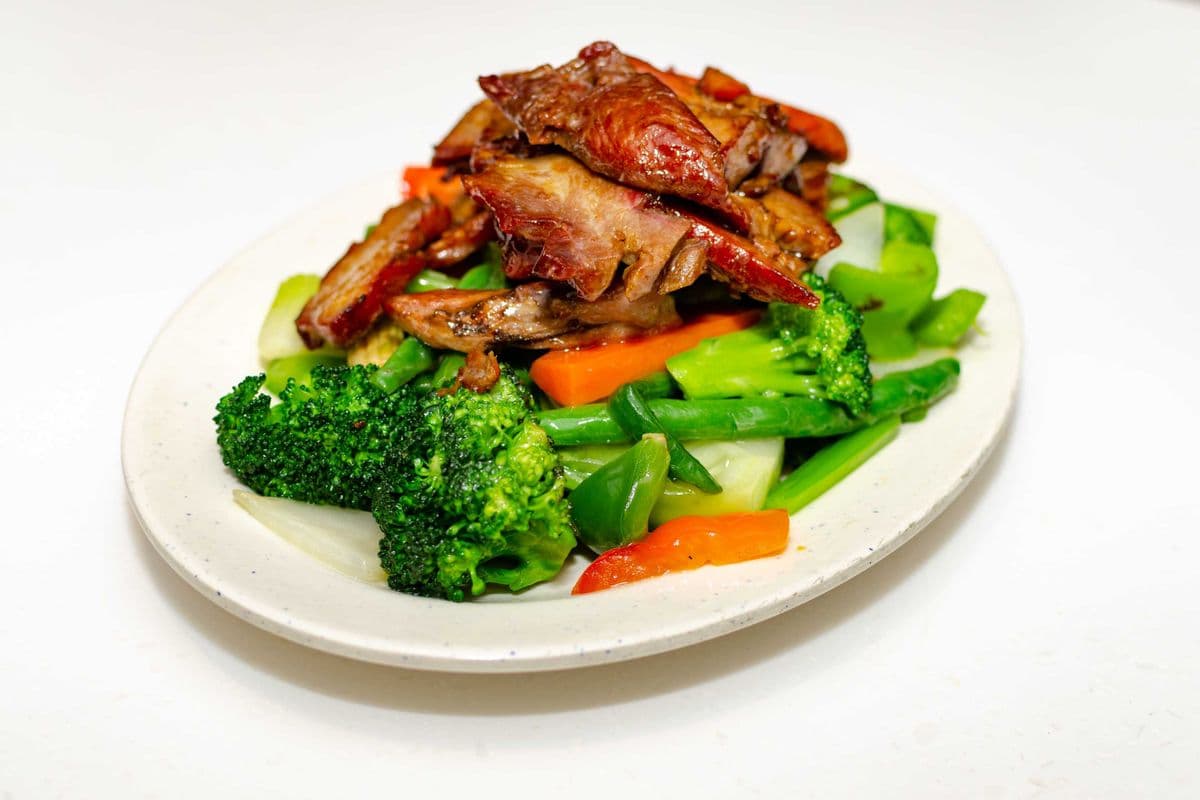 038 BBQ Pork Chop Suey 叉燒炒雜碎