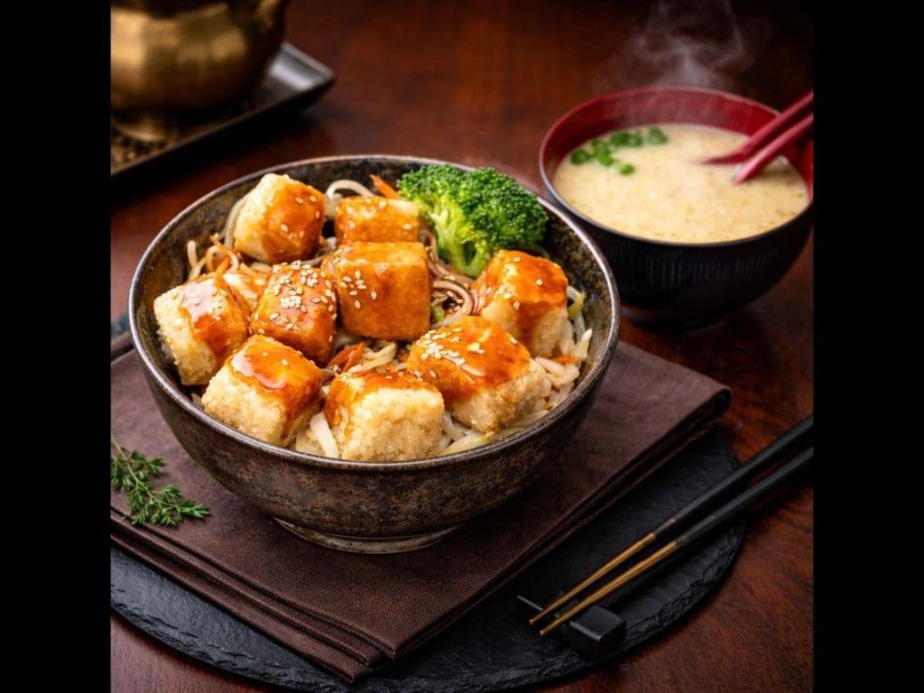 Agedashi Tofu Teriyaki Don
