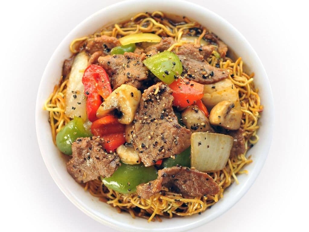 Black Pepper Crispy Noodle Bowl