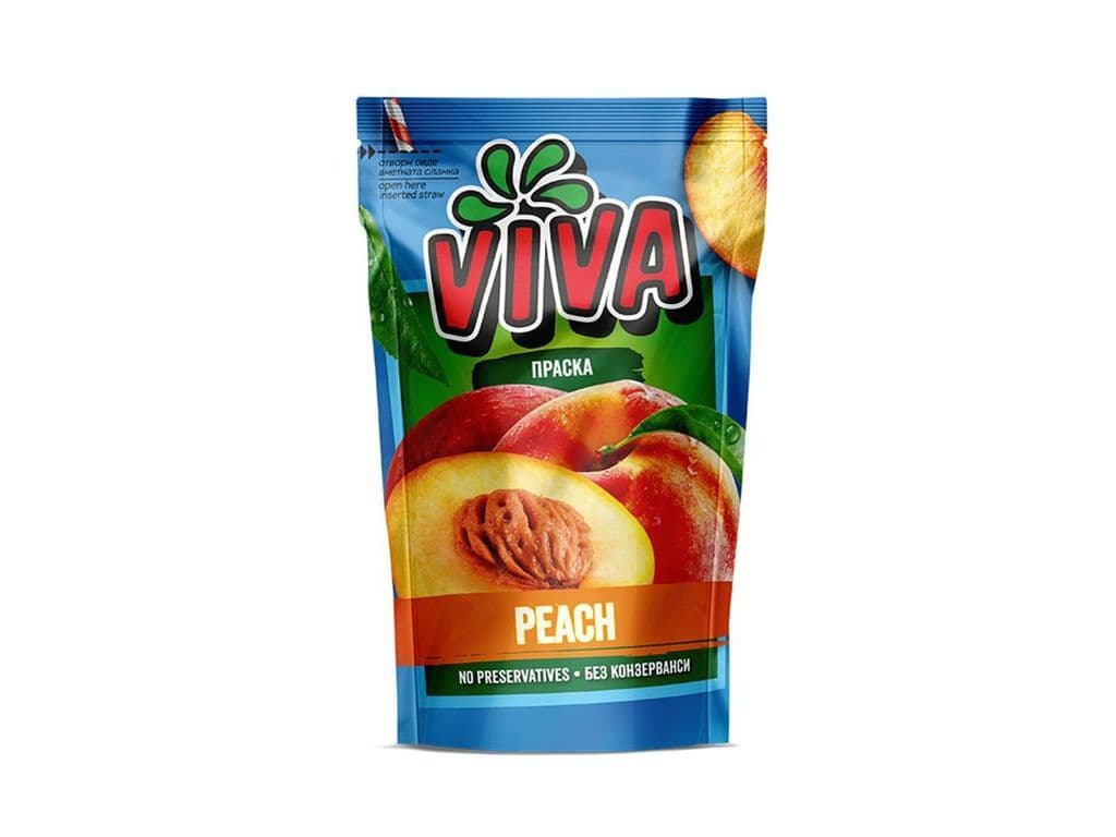 Viva Koktel Peach Nectar Macedonian Juice Pouch 200ml Balkan Drink