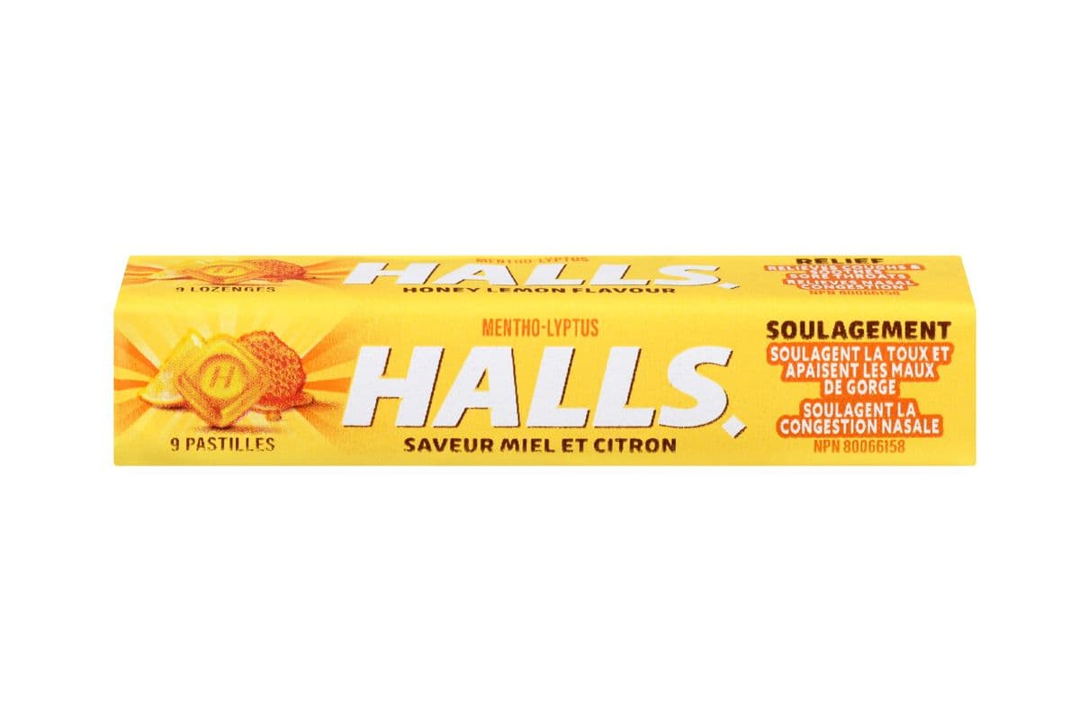Halls citron miel 9un 77058 / Halls Honey Lemon 9s EA 77058