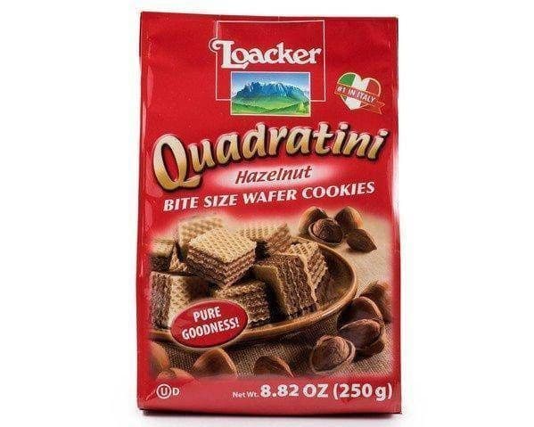 LOACKER QUADRATINI HAZELNUT WAFER COOKIES 250G