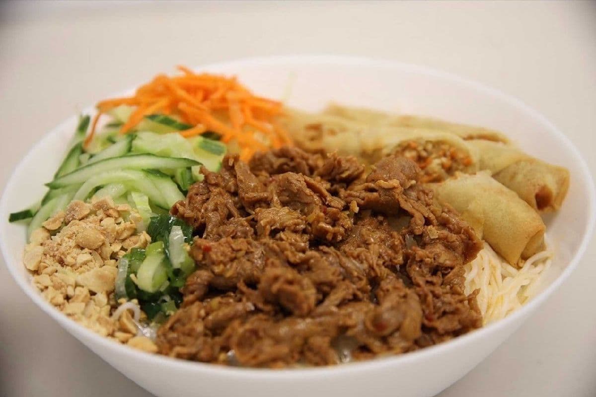 21. Beef Sate and Spring roll Vermicelli