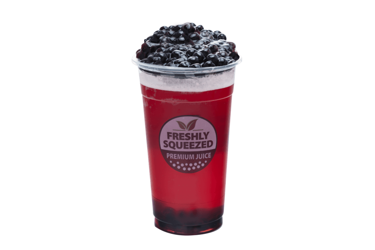 Blueberry Fruit Tea with Blueberry Popping Boba (500) (290 Cal)
