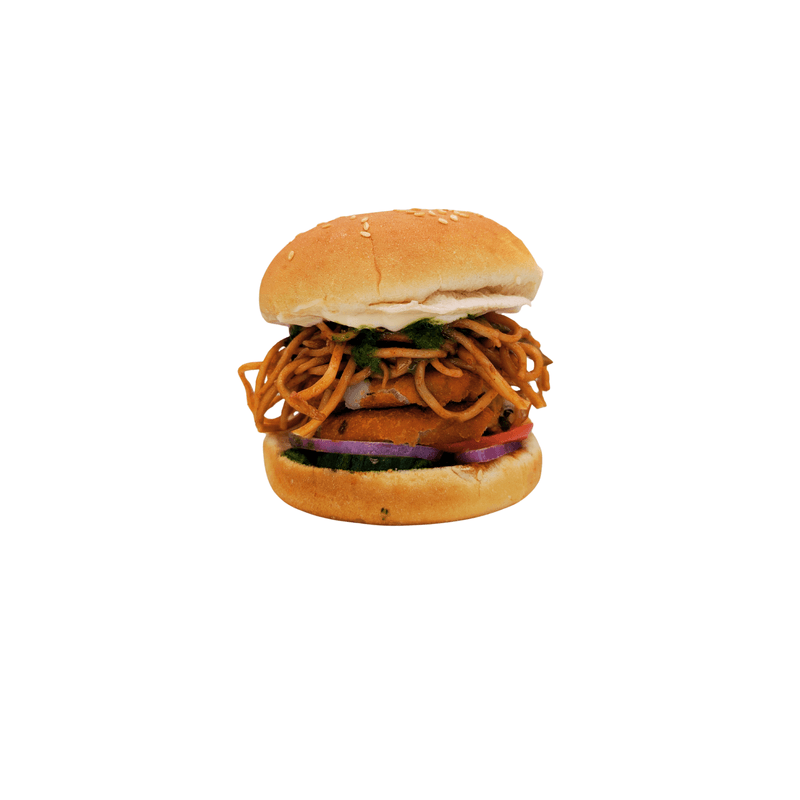Aloo Tikki Noodle burger