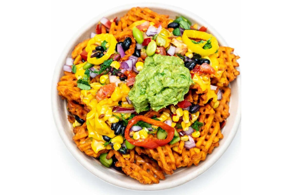Extreme Nachos (Sweet Potato Waffle Fries)