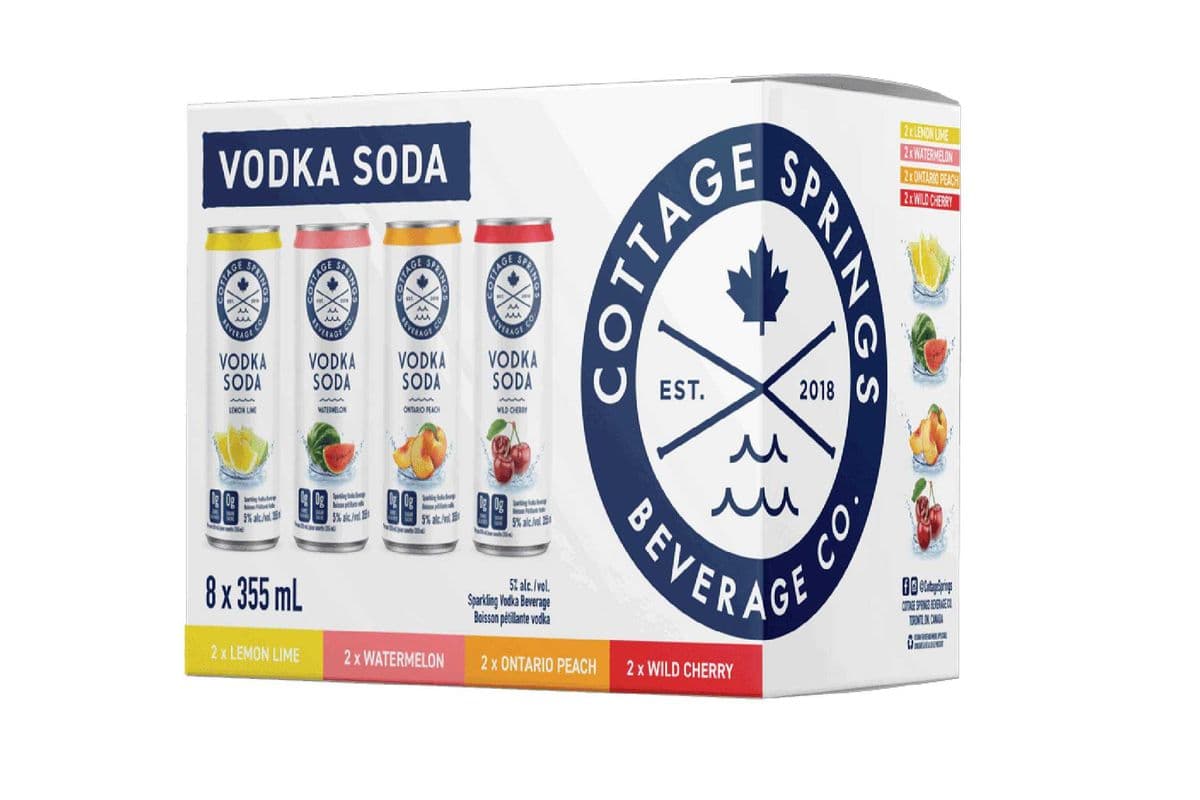 Cottage Springs RTD Vodka Soda Variety - Can 355ml Sleek - 12 Pack (12 x 355 ml)