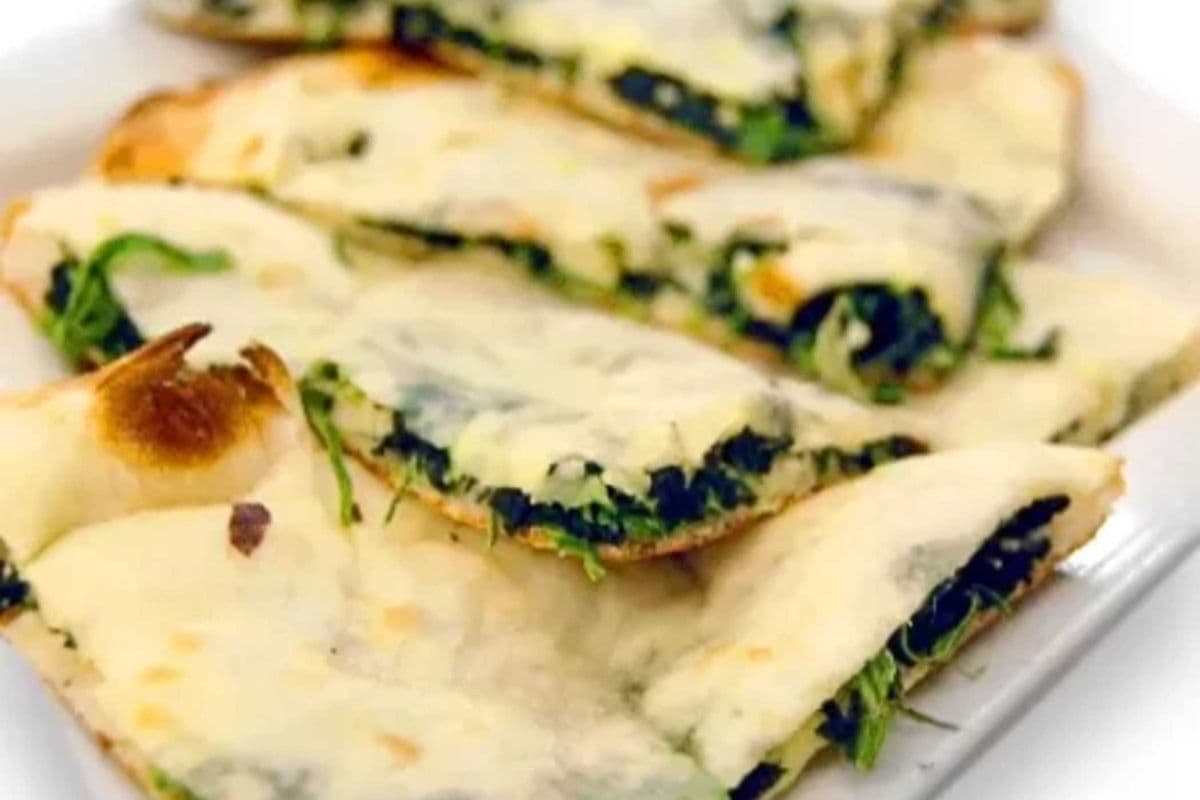 Cheese and Spinach Naan